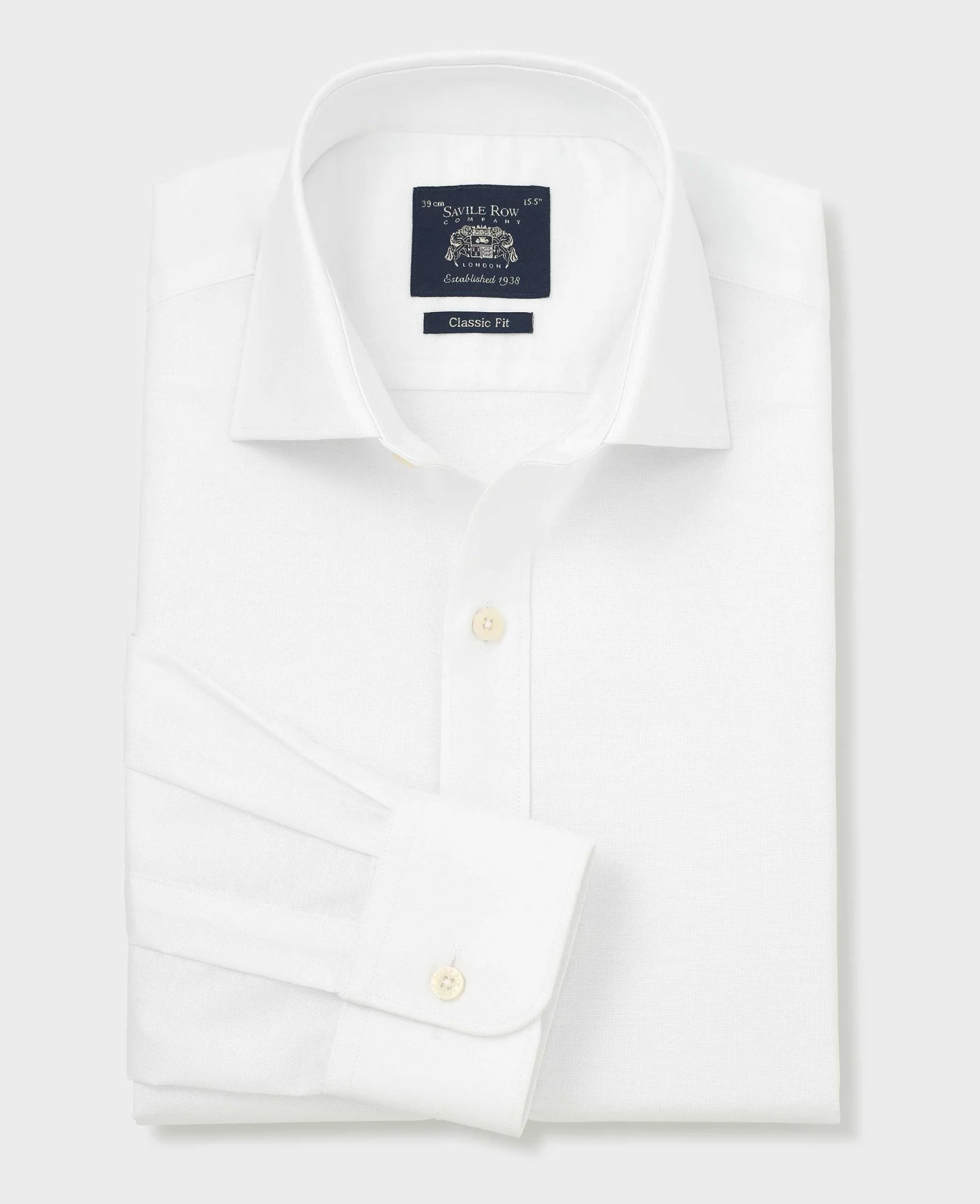 White Pinpoint Cotton Classic Fit Formal Shirt - Single Cuff