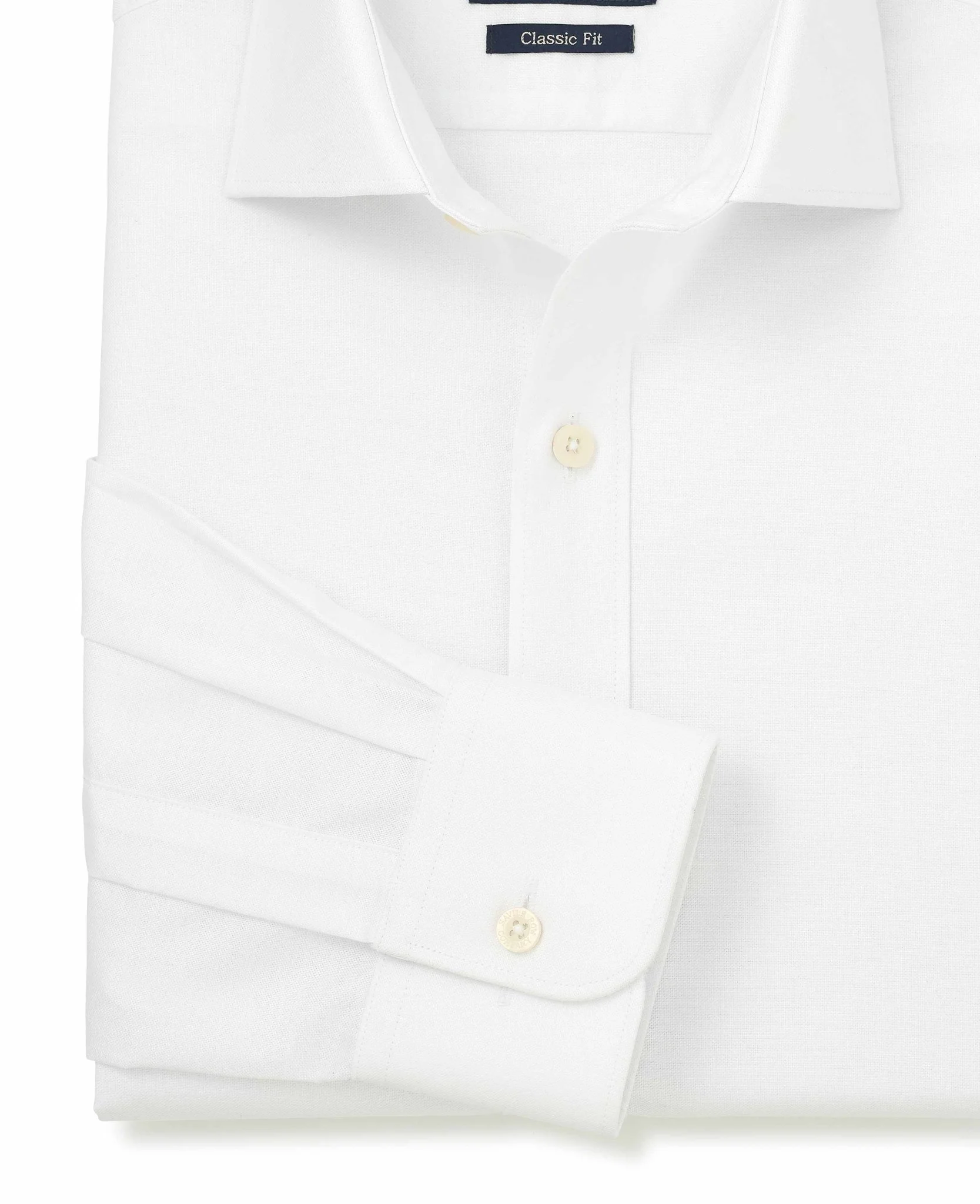 White Pinpoint Cotton Classic Fit Formal Shirt - Single Cuff - Image 6