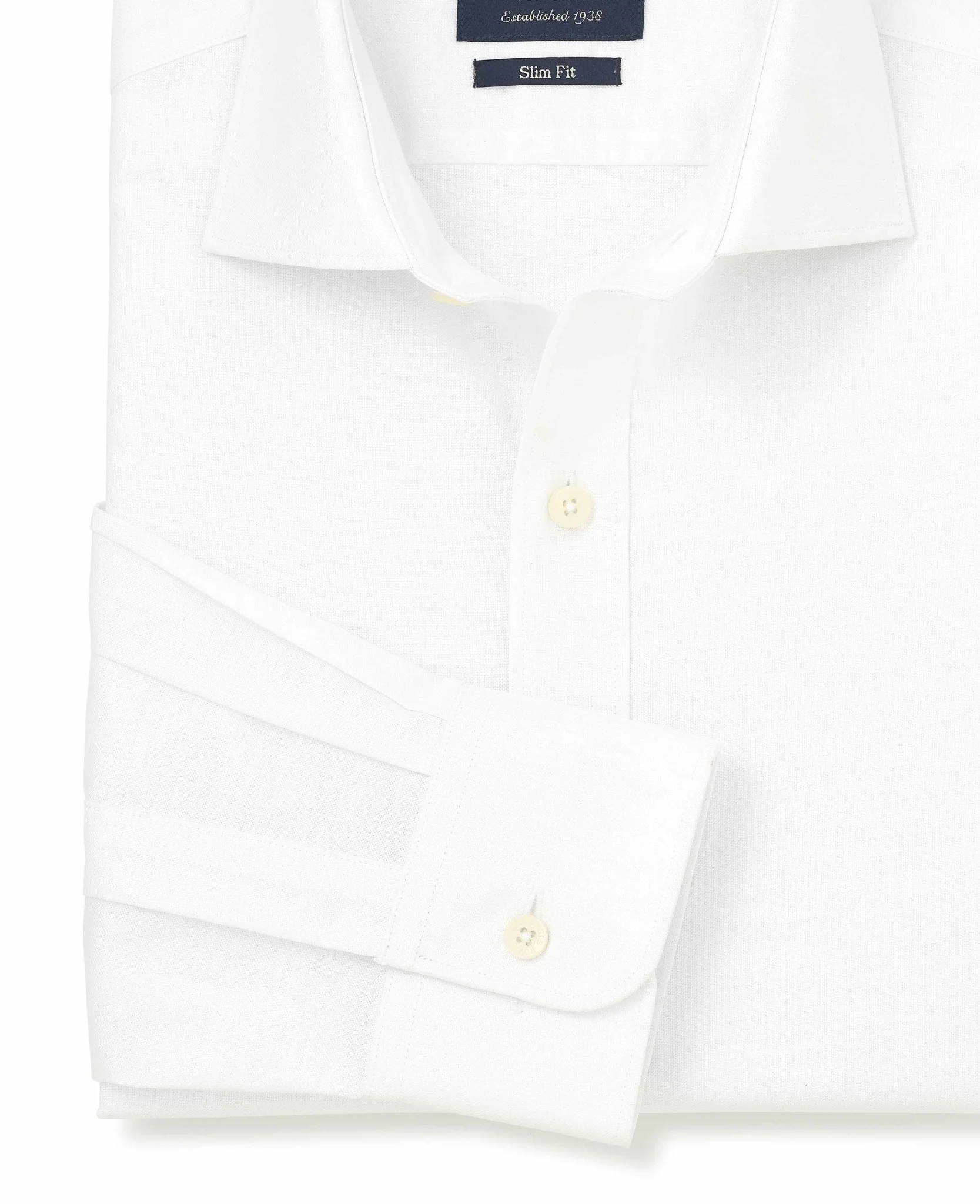 White Pinpoint Cotton Slim Fit Formal Shirt - Single Cuff - Image 5