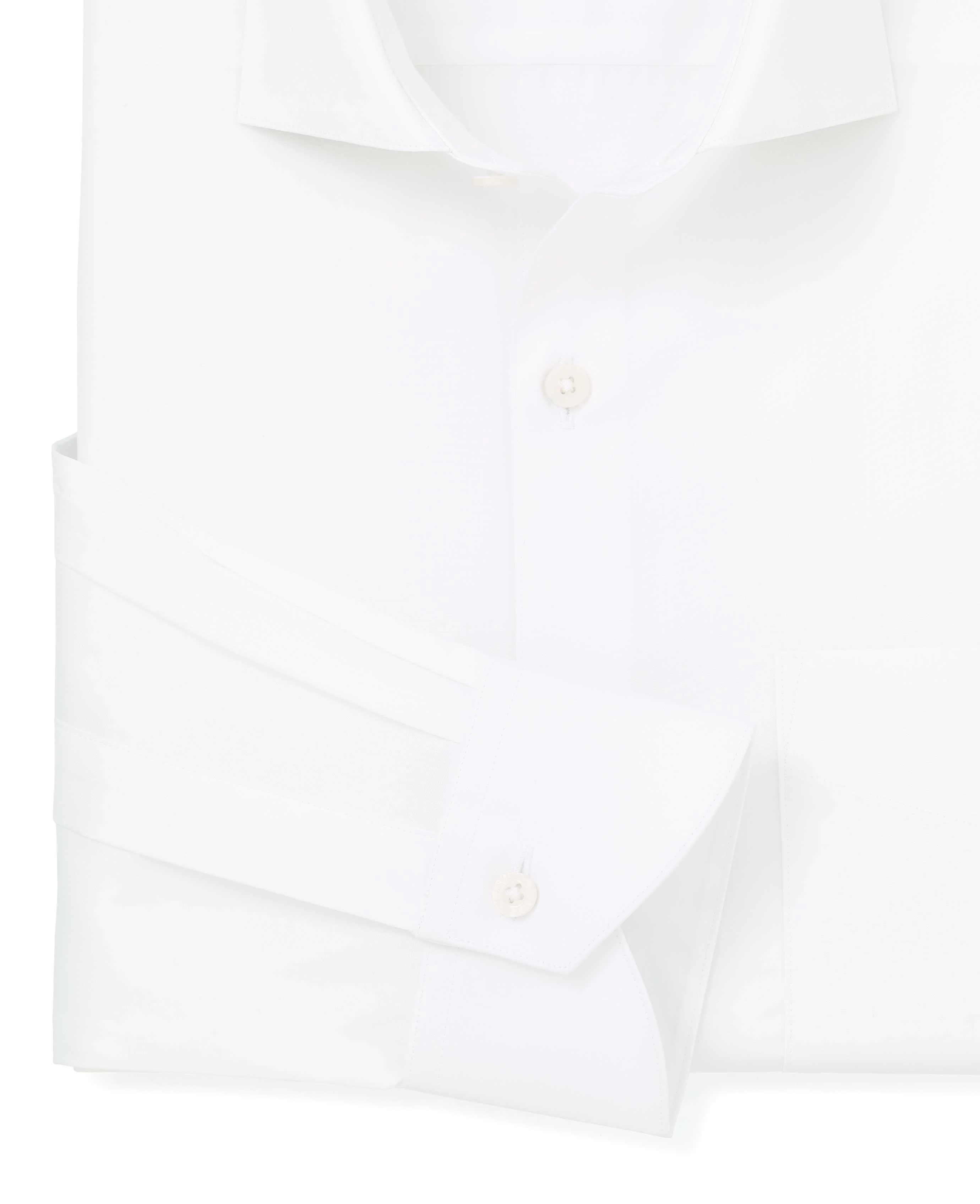 White Poplin Classic Fit Formal Shirt - Single Cuff - Image 6