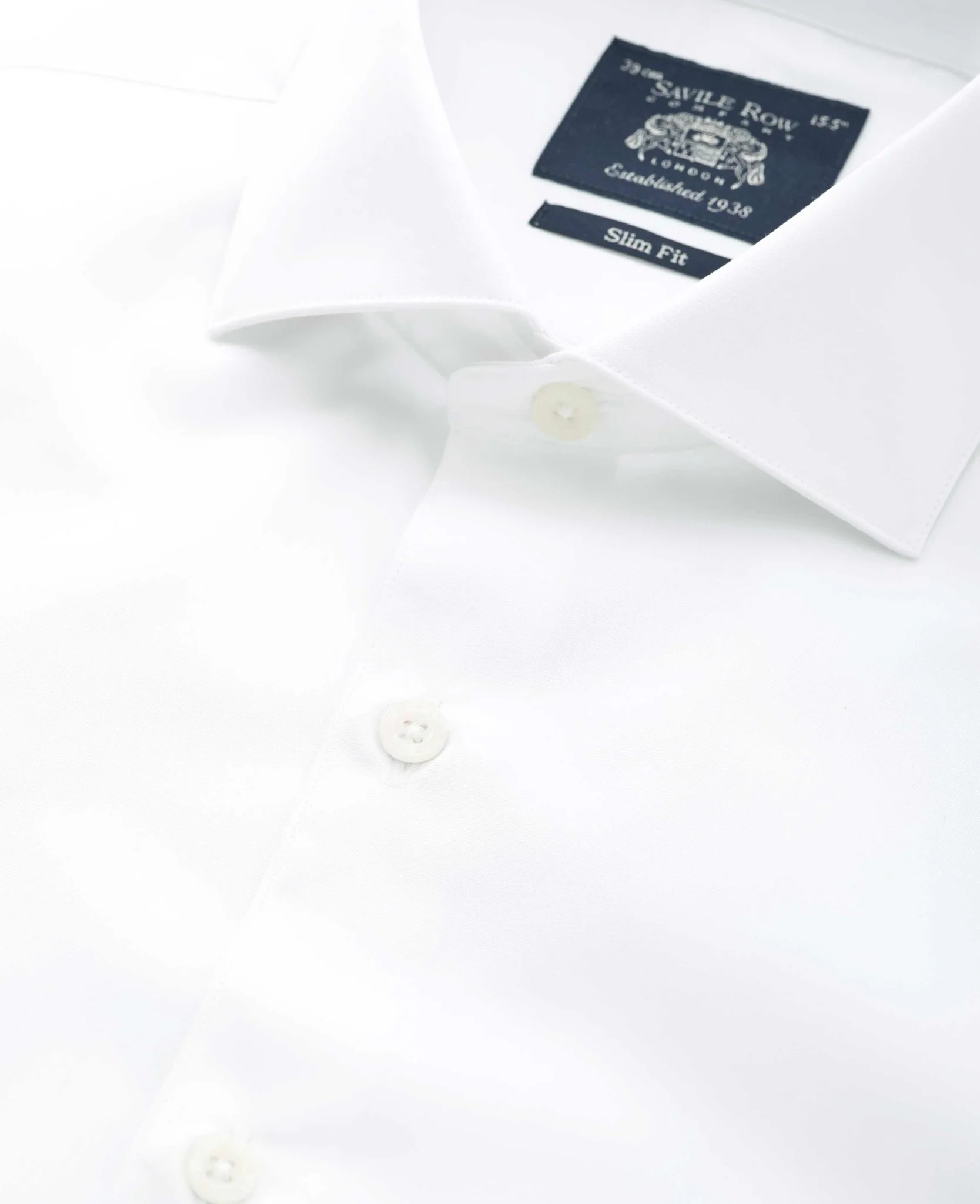 White Poplin Slim Fit Formal Shirt - Single Cuff - Image 5