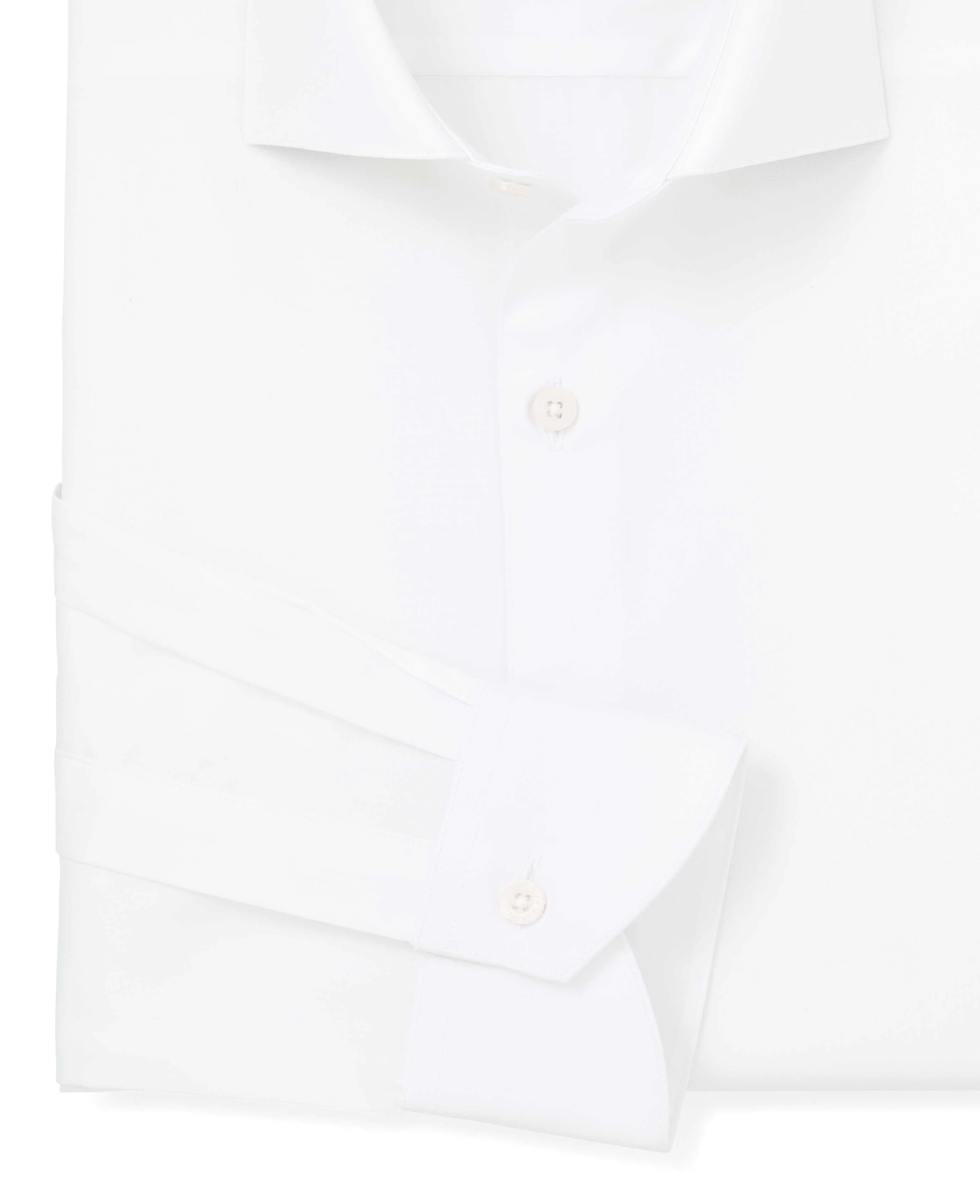 White Poplin Slim Fit Formal Shirt - Single Cuff - Image 7