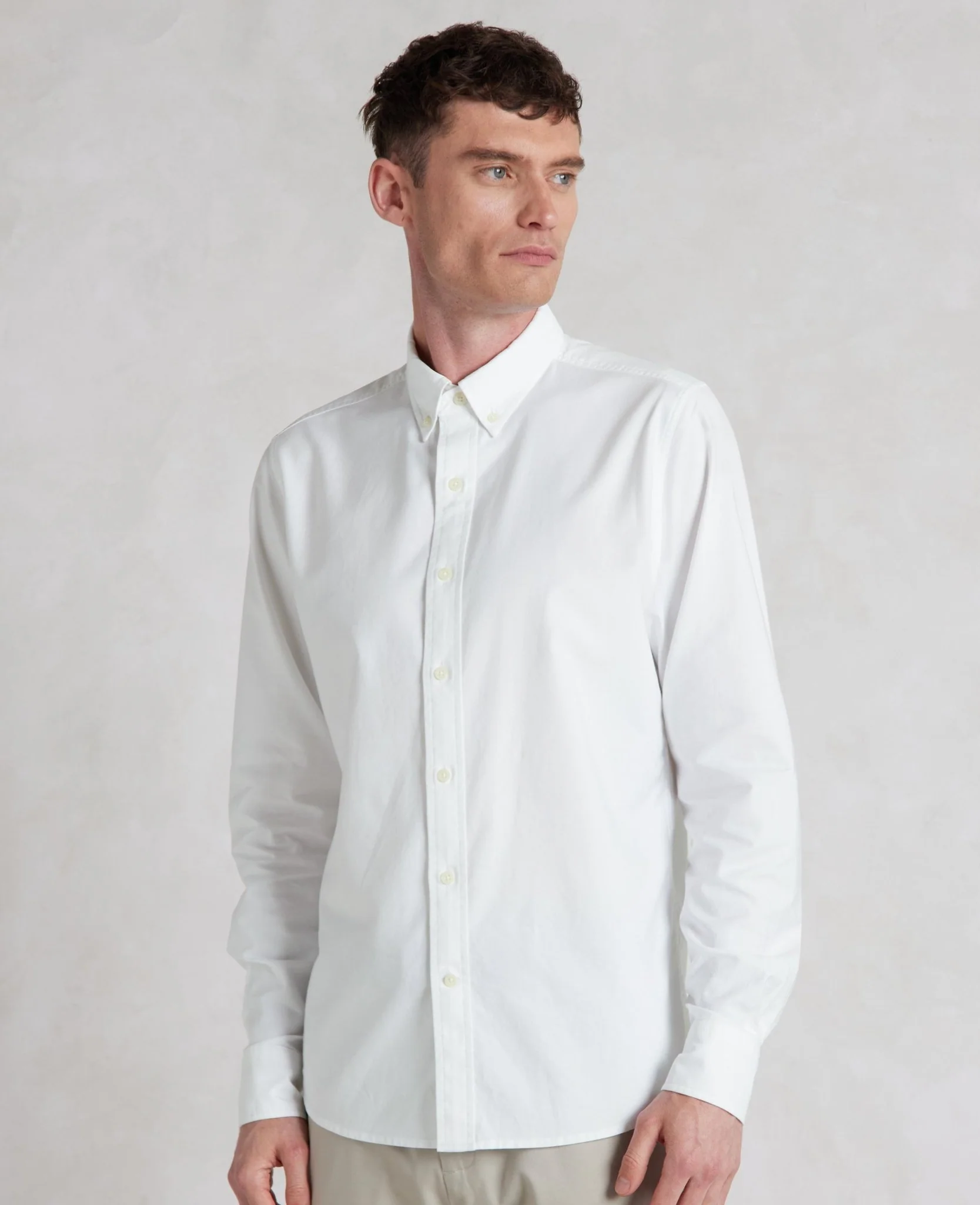 White Slim Fit Oxford Shirt [RTC] - Image 6
