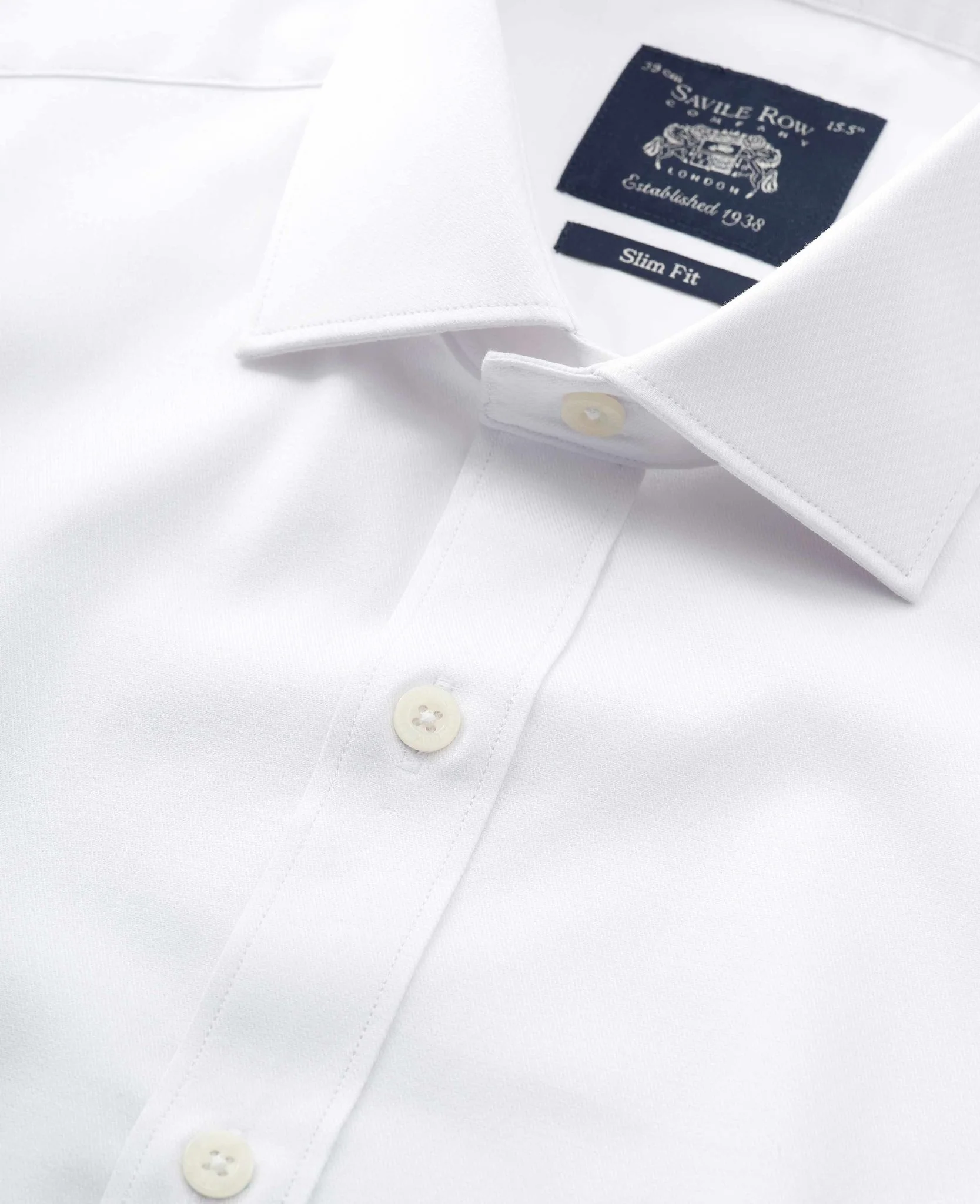 White Stretch Cotton Slim Fit Formal Shirt - Single Cuff - Image 4