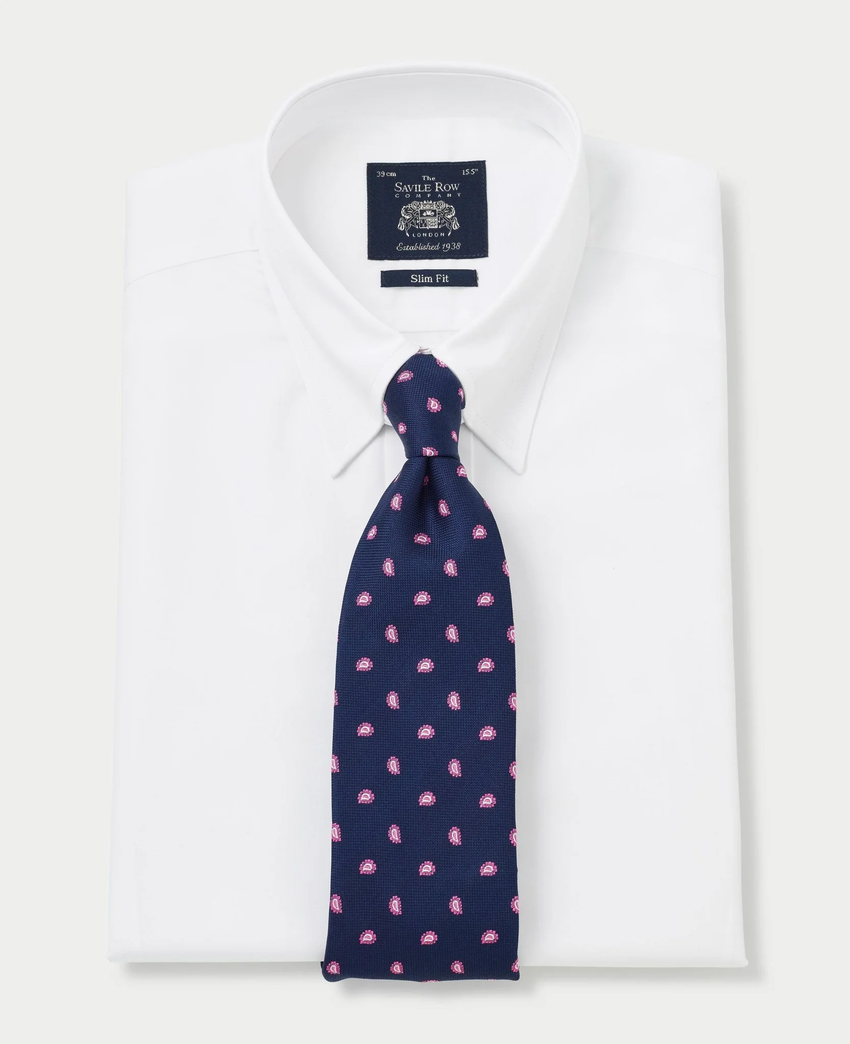 White Poplin Tab Collar Formal Shirt Slim Fit - Single Cuff - Image 3