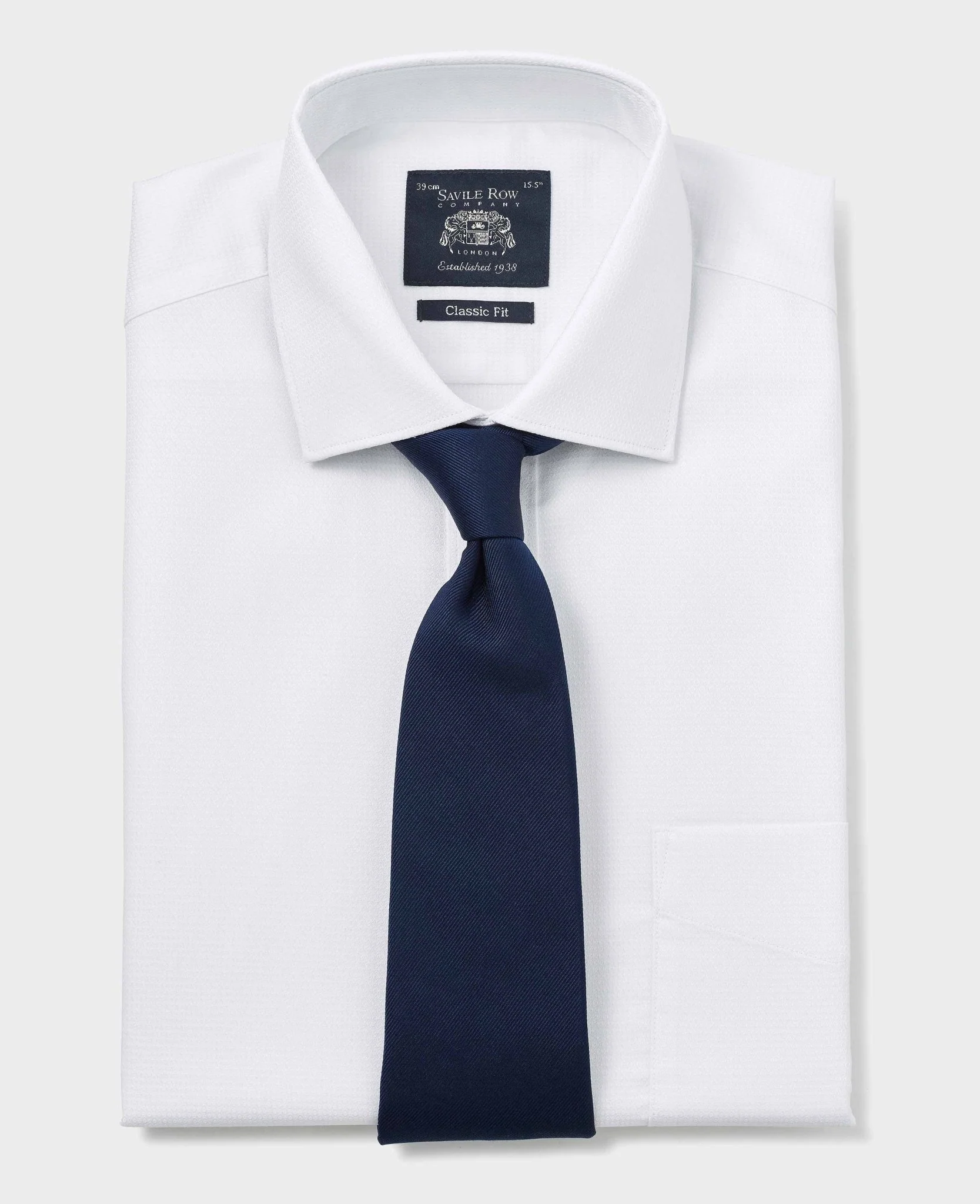 White Textured Cotton Classic Fit Formal Shirt - Double Cuff [RTC] - Image 6