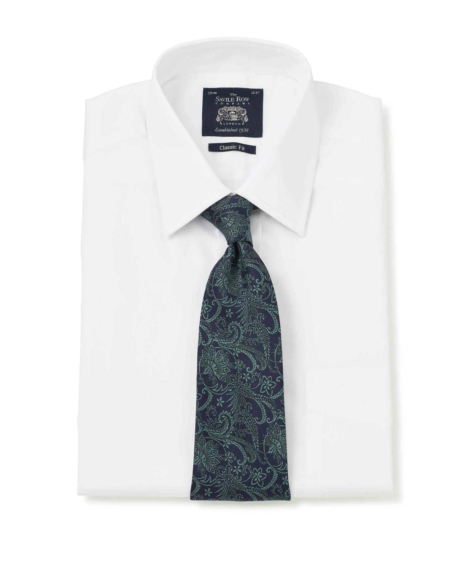 White Twill Classic Fit Shirt - Single or Double Cuff - Image 4