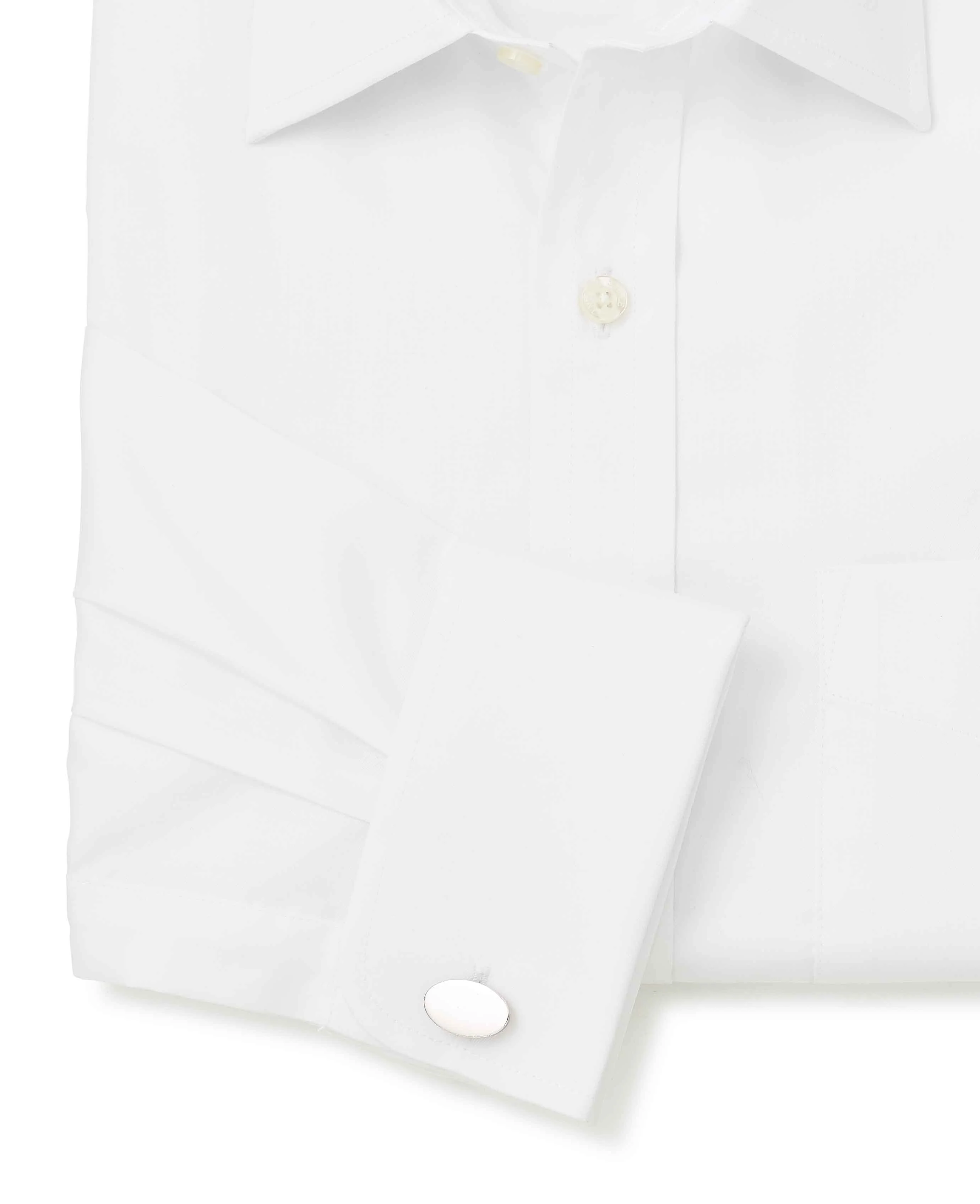 White Twill Classic Fit Shirt - Single or Double Cuff - Image 8