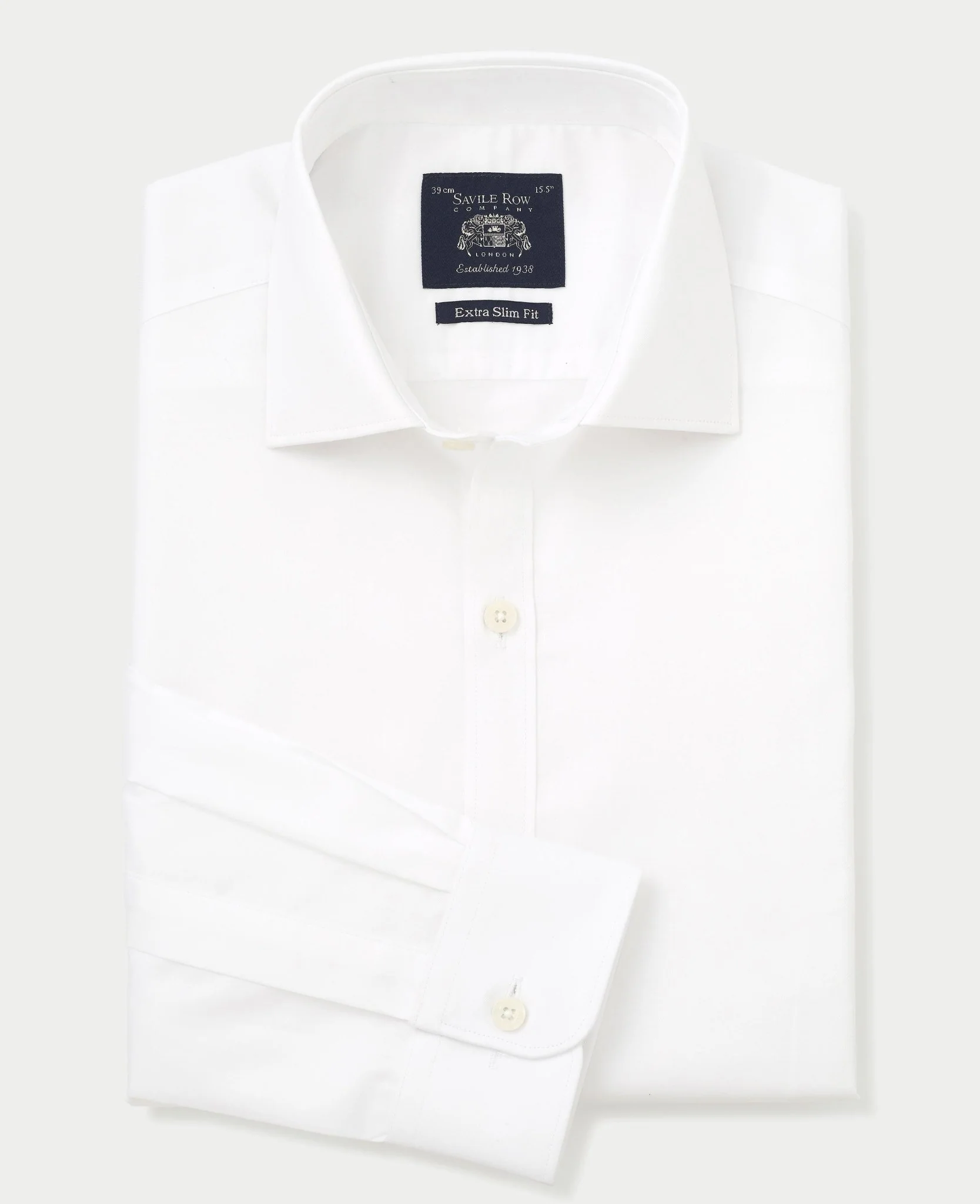 White Twill Extra Slim Formal Shirt - Single Cuff [RTC]