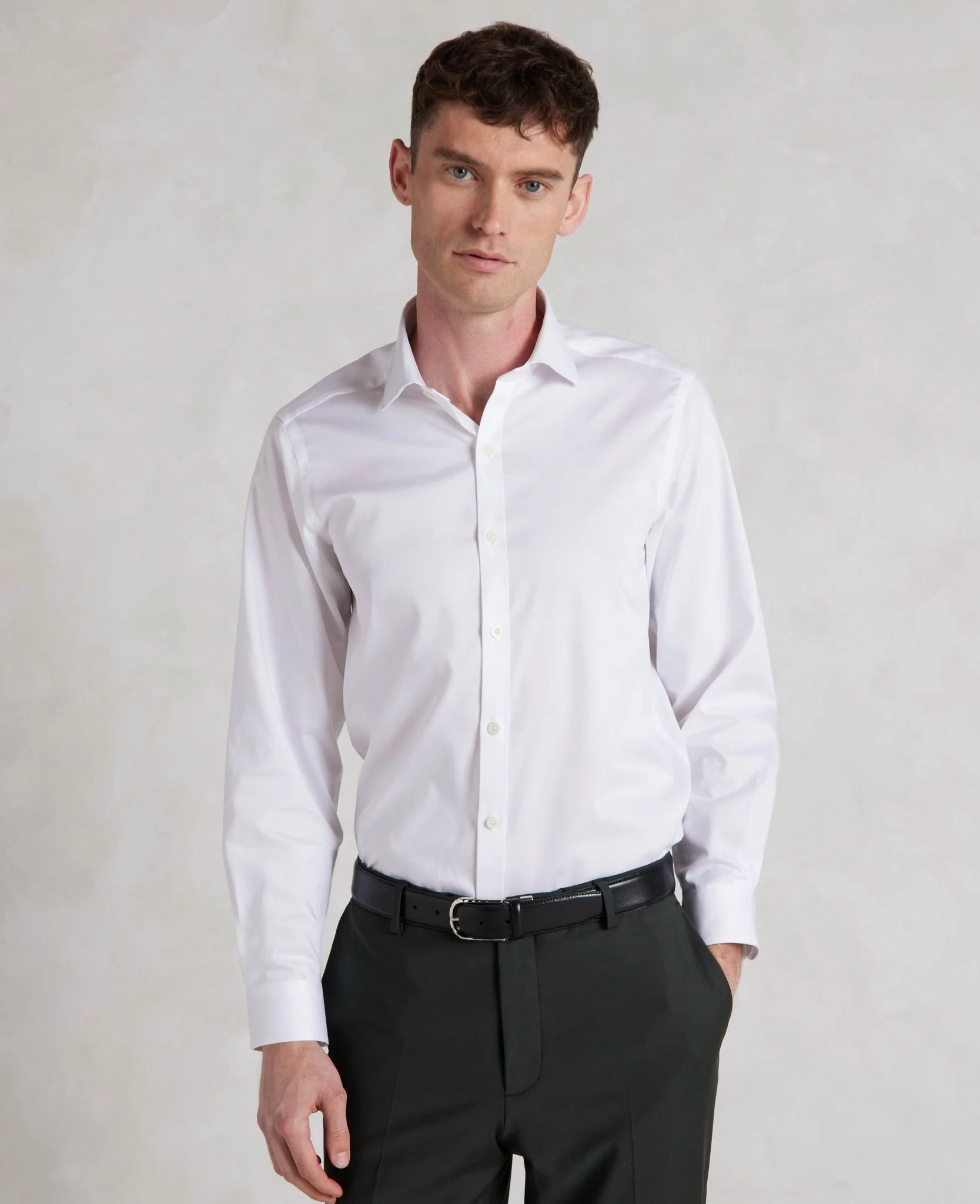 White Twill Extra Slim Formal Shirt - Single Cuff [RTC] - Image 2