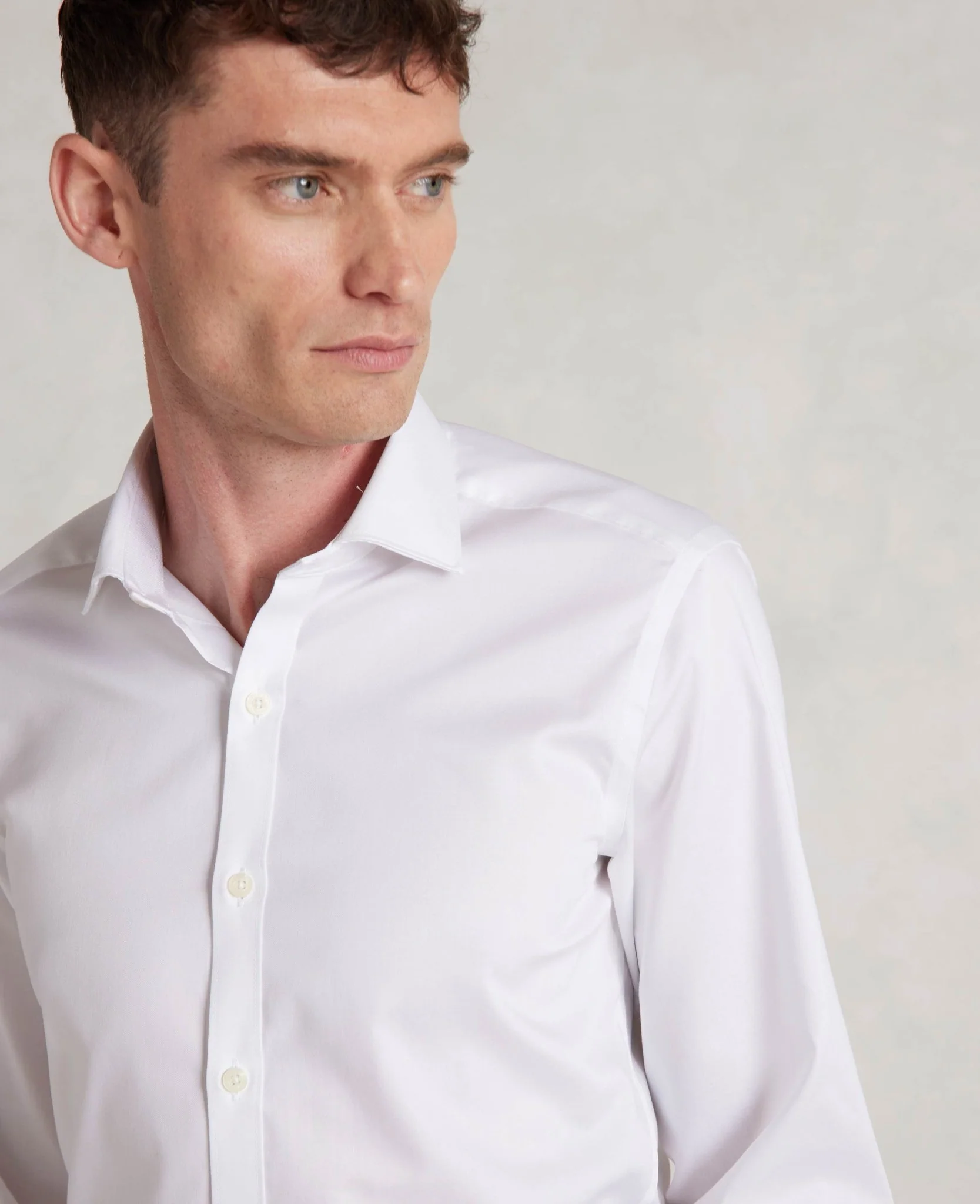 White Twill Extra Slim Formal Shirt - Single Cuff [RTC] - Image 4
