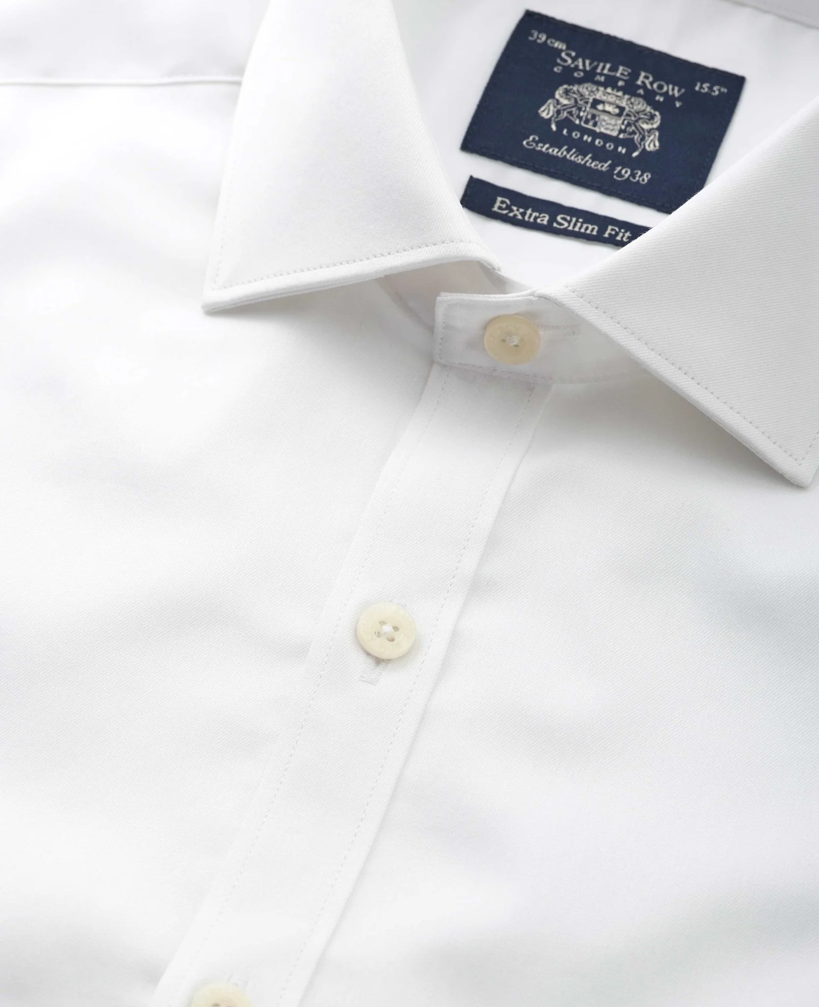 White Twill Extra Slim Formal Shirt - Single Cuff [RTC] - Image 5