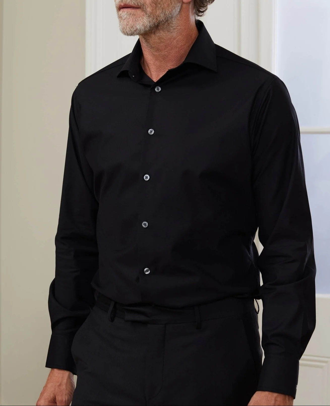 Wilson Black Twill Made To Measure Shirt - Image 5