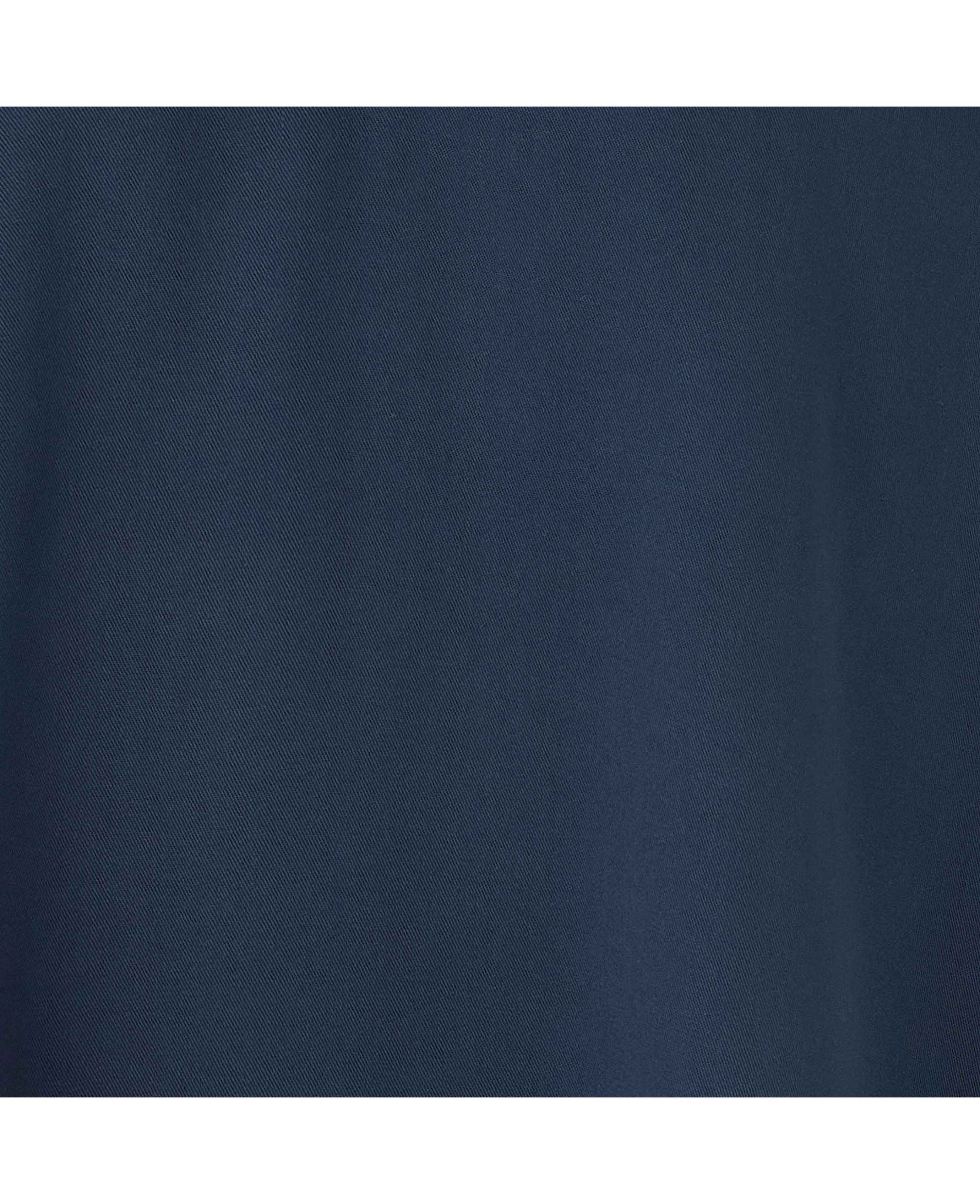 Women's Navy Viscose Twill Grandad Collar Shirt - Image 4