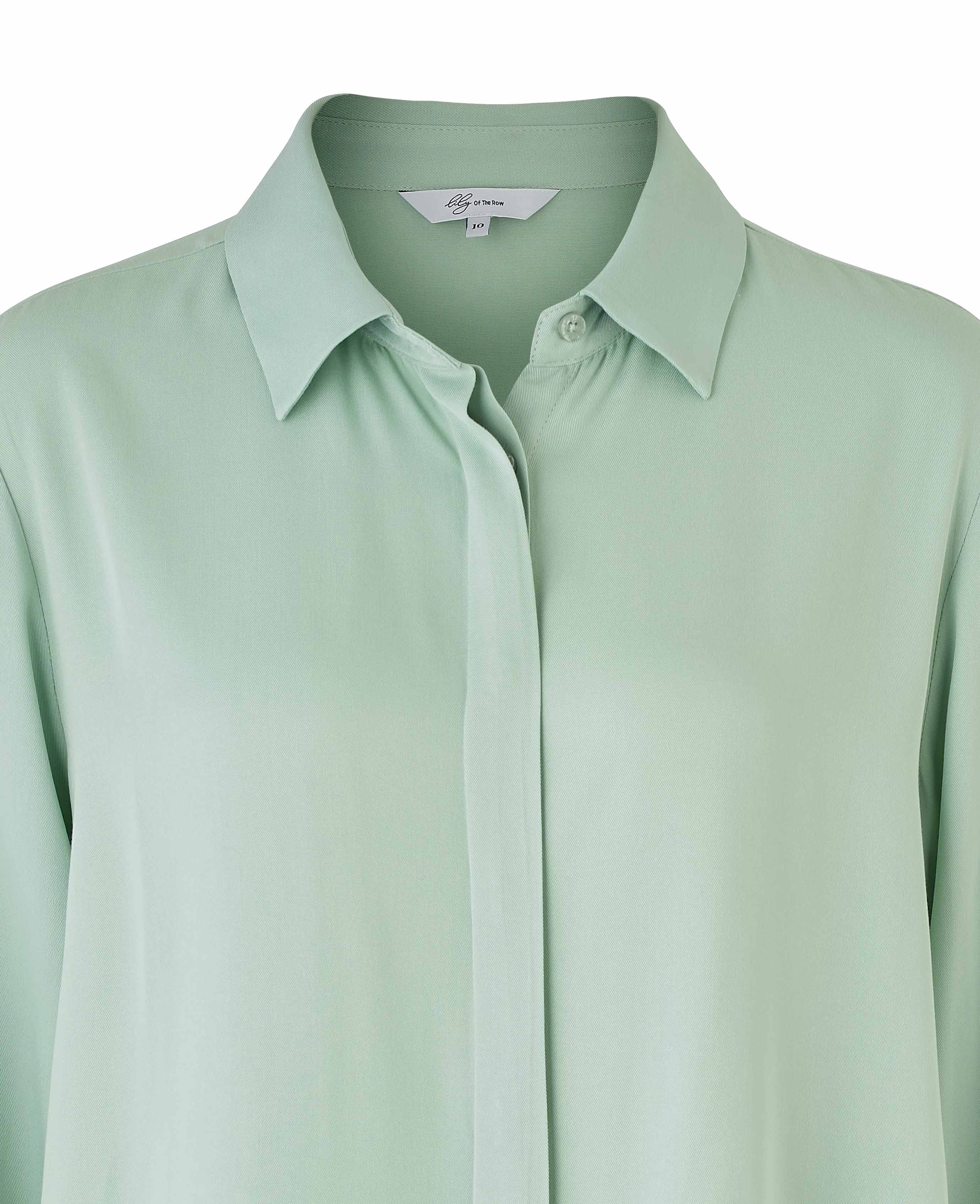 Women's Sage Green Viscose Twill Boyfriend Fit Shirt - Image 3