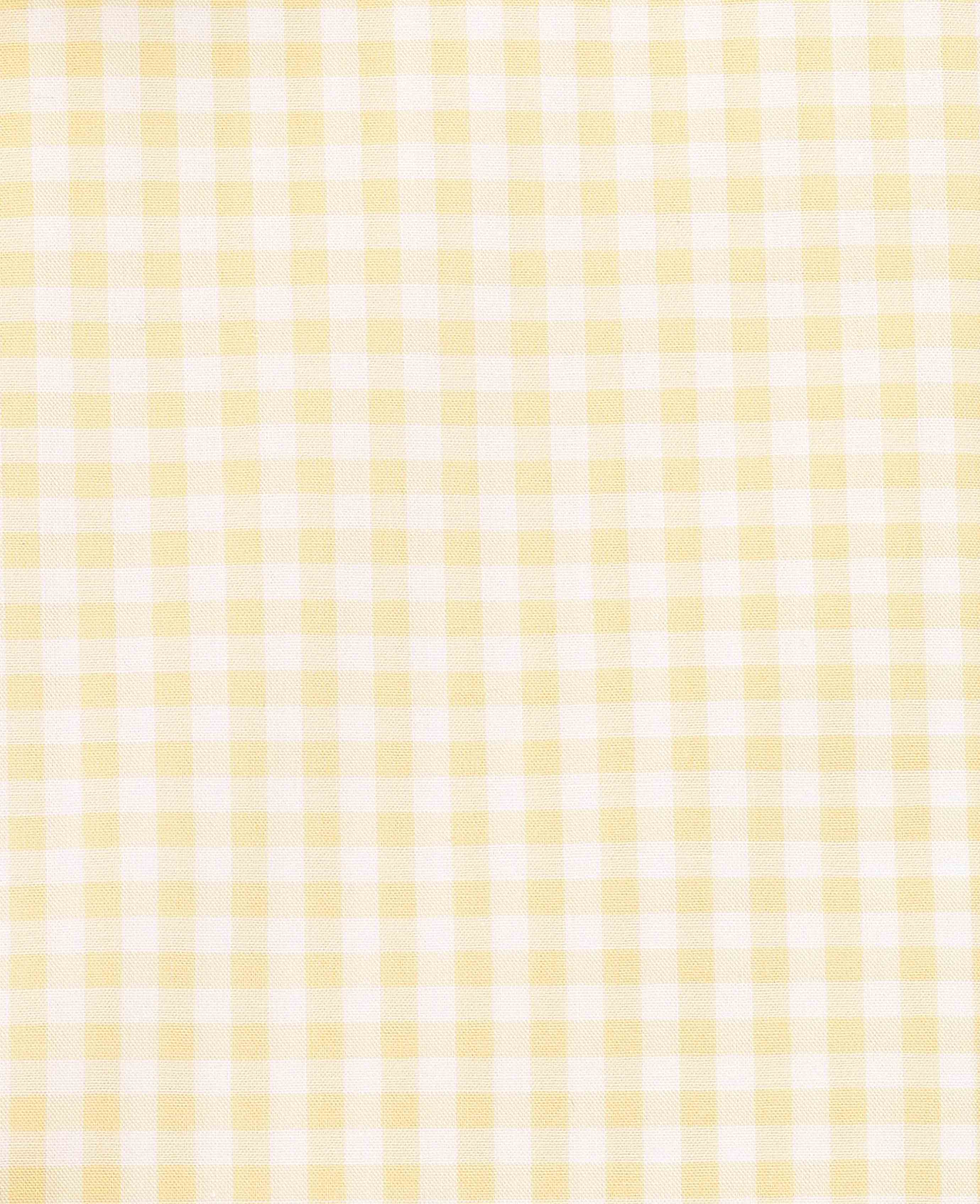 Yellow Cotton Poplin Gingham Check Classic Fit Formal Shirt - Single Cuff - Image 6
